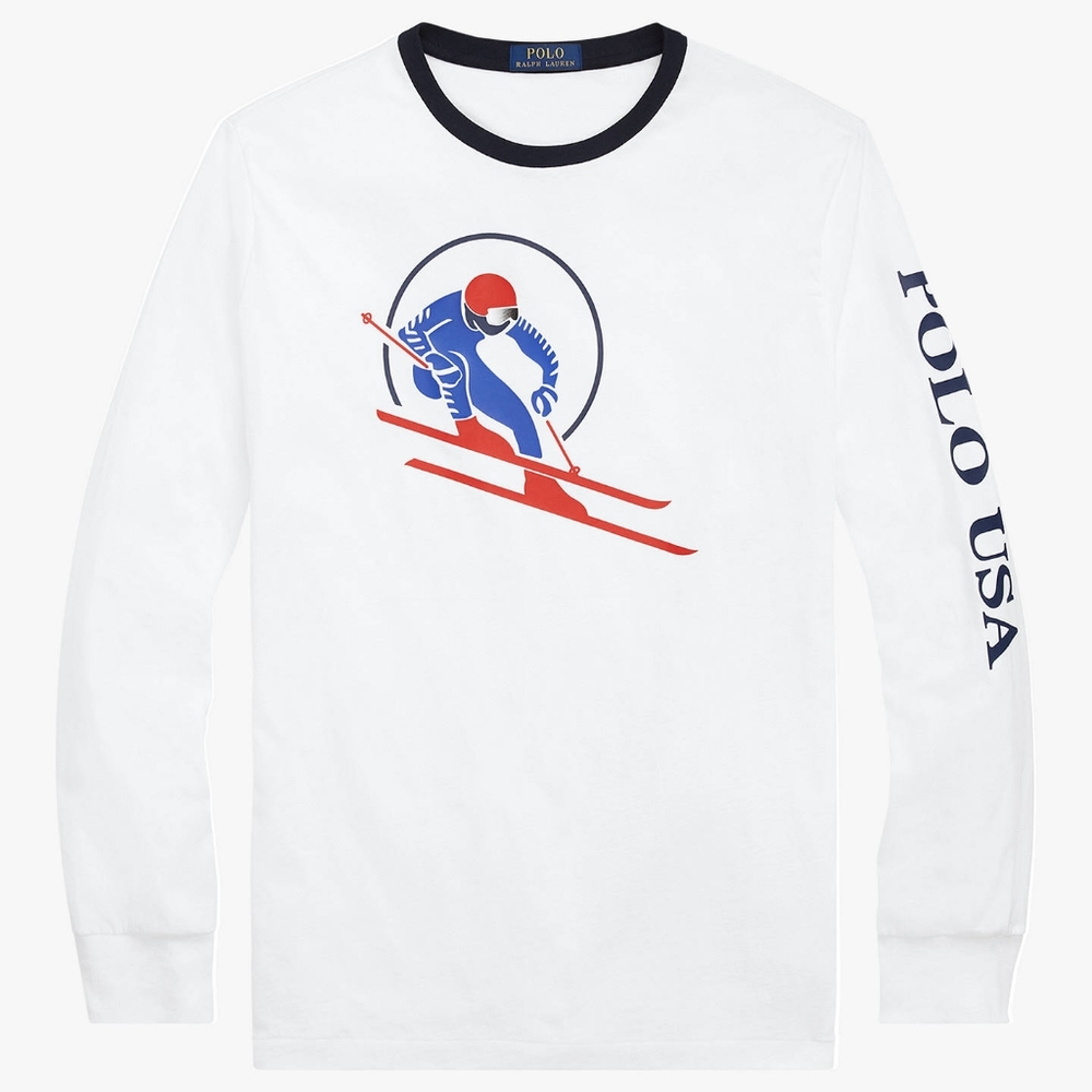 Boys’ Polo Ralph Lauren Ski Polo USA Long Sleeved Kids T-Shirt NWT